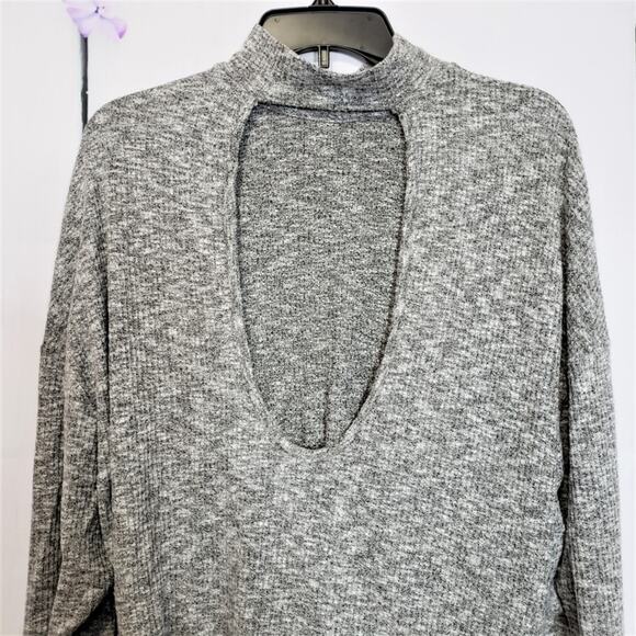 Harlowe & Graham Grey Mock Open Back Knit Sweater XS - Picture 7 of 9